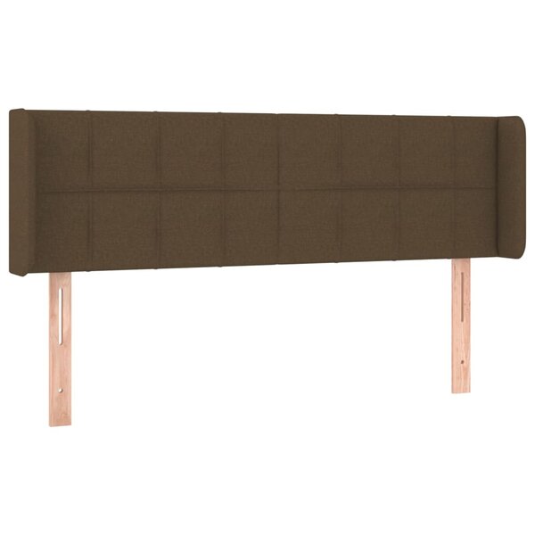 vidaXL Tête de lit avec oreilles Marron Foncé 147x16x78/88 cm Tissu