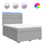 vidaXL Sommier à lattes de lit avec matelas Gris clair 160x200cm Tissu