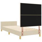 vidaXL Cadre de lit avec tête de lit Crème 90 x 200 cm tissu