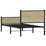 vidaXL Cadre de lit en métal sans matelas chêne sonoma 100x200 cm