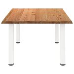 vidaXL Table à manger marron clair bois de chêne massif rectangulaire