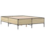 vidaXL Cadre de lit chêne sonoma 120x200 cm bois d'ingénierie et métal
