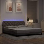 vidaXL Cadre de lit avec LED sans matelas taupe 180x200 cm tissu