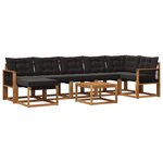 vidaXL Ensemble de canapés d'extérieur 8 pc Naturel et noir