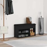 vidaXL Banc à chaussures Noir 80 x 30 x 45 cm Bois d'ingénierie