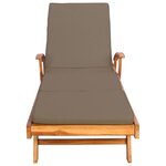 vidaXL Chaise longue avec coussin 100  Polyester Teck Solide