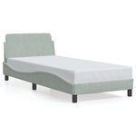 vidaXL Cadre de lit avec tête de lit Gris clair 90x190 cm Velours