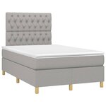 vidaXL Sommier à lattes de lit matelas et LED Gris clair 120x200 cm