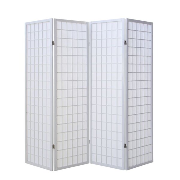 Paravent bois 4 pans Shoji blanc