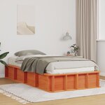 vidaXL Cadre de lit avec stockage Marron cire 90 x 190 cm Bois massif