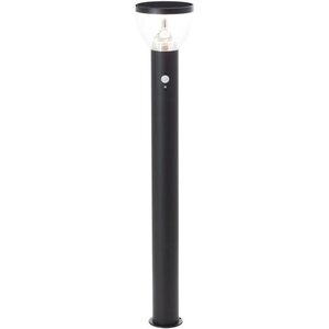 Potelet extérieur Tulip LED et solaire - Détecteur de mouvement - inox et plastique - 4 W - Noir