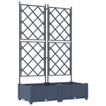 vidaXL Jardinière de jardin avec treillis 2 Pièces Grise 80x40x125.5 cm