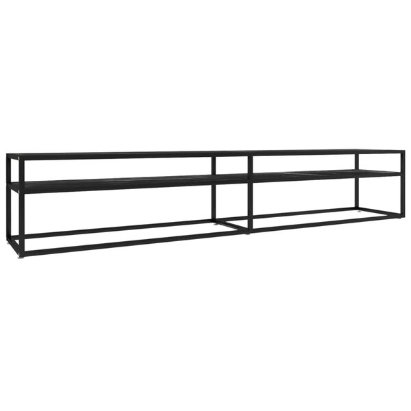 vidaXL Meuble TV Marbre noir 220x40x40 5 cm Verre trempé
