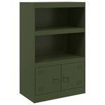 vidaXL Buffet vert olive 67x39x107 cm acier