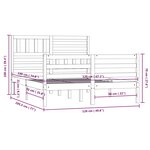 vidaXL Cadre de lit 120x190 cm Petit double Bois massif