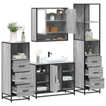 vidaXL Ensemble de meubles de salle de bain 4 Pièces sonoma gris