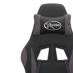 vidaXL Chaise de jeu pivotante Noir et gris Similicuir