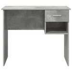vidaXL Bureau Gris béton 90 x 49.5 x 75 cm Bois d'ingénierie