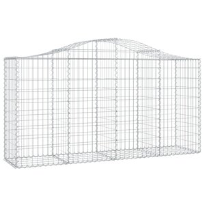 vidaXL Panier de gabions arqué 200x50x100/120 cm Fer galvanisé