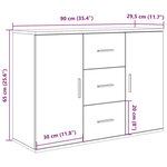 vidaXL Buffet chêne artisanal 90x29 5x65 cm bois d'ingénierie