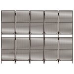 vidaXL Cloison de séparation 5 panneaux marron résine tressée