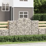 vidaXL Paniers à gabions arqués 15 Pièces 200x50x120/140 cm Fer galvanisé
