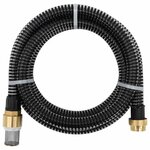 vidaXL Tuyau d'aspiration avec raccords en laiton noir 1 1" 3 m PVC