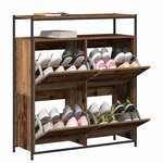 vidaXL Cabinet à chaussures avec étagère Bois ancien 100 x 34 x 112 cm