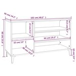 vidaXL Armoire à chaussures Chêne fumé 102x36x60 cm Bois d'ingénierie