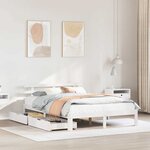 vidaXL Cadre de lit avec tiroirs sans matelas blanc 135x190 cm