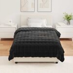 vidaXL Couverture en Fourrure de Lapin Synthétique Olite 4 Pièces Noir