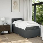 vidaXL Sommier à lattes de lit et matelas Gris foncé 90x190 cm Tissu