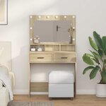 vidaXL Coiffeuse Chêne sonoma 79 x 41 x 135 cm Bois d'ingénierie