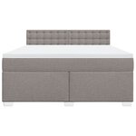 vidaXL Sommier à lattes de lit avec matelas Taupe 180x200 cm Tissu