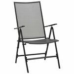 vidaXL Chaises pliables en maille lot de 4 Acier Anthracite