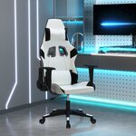 vidaXL Chaise de jeu Blanc et noir Similicuir