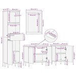 Ensemble de meubles de salle de bain vidaXL en bois de manguier massif (4 pièces)