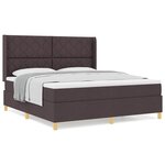 vidaXL Lit à Ressorts avec matelas Marron foncé 180 x 200 cm tissu