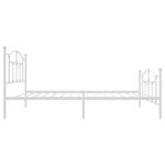 vidaXL Cadre de lit métal sans matelas avec pied de lit blanc 80x200cm