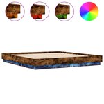 vidaXL Cadre de lit avec lumières LED chêne fumé 180x200 cm