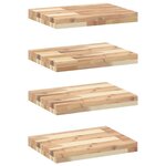 vidaXL Étagères flottantes 4 Pièces 40x30x4 cm acacia massif non traité