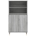 vidaXL Buffet haut Sonoma gris 60x36x110 cm Bois d'ingénierie
