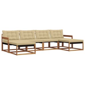 vidaXL Ensemble de canapés d'extérieur 6 pc Naturel et Beige