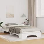 vidaXL Cadre de lit surélevé avec stockage Blanc bois