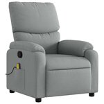 vidaXL Fauteuil de massage inclinable Gris clair Tissu