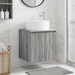 vidaXL Meuble de lavabo mural Sonoma gris 49 5 x 44 5 x 65 5 cm