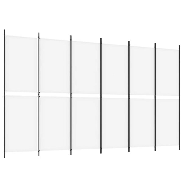 vidaXL Cloison de séparation 6 panneaux Blanc 300x180 cm Tissu