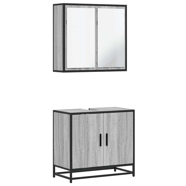 vidaXL Ensemble de meubles de salle de bain 2 Pièces Sonoma gris