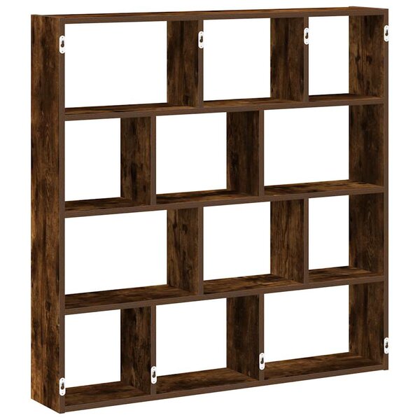 vidaXL Étagère cube murale 12 compartiments chêne fumé bois ingénierie