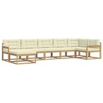 vidaXL Ensemble de canapés d'extérieur 7 pc Blanc et crème
